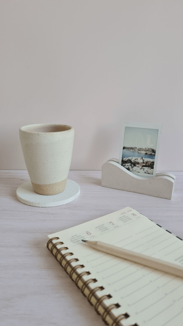 Porte-cartes / porte-photos – Blanc rosé