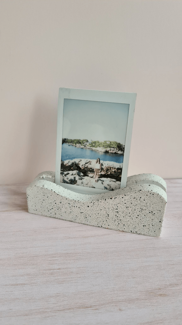 Porte-cartes / porte-photos – Blanc moucheté