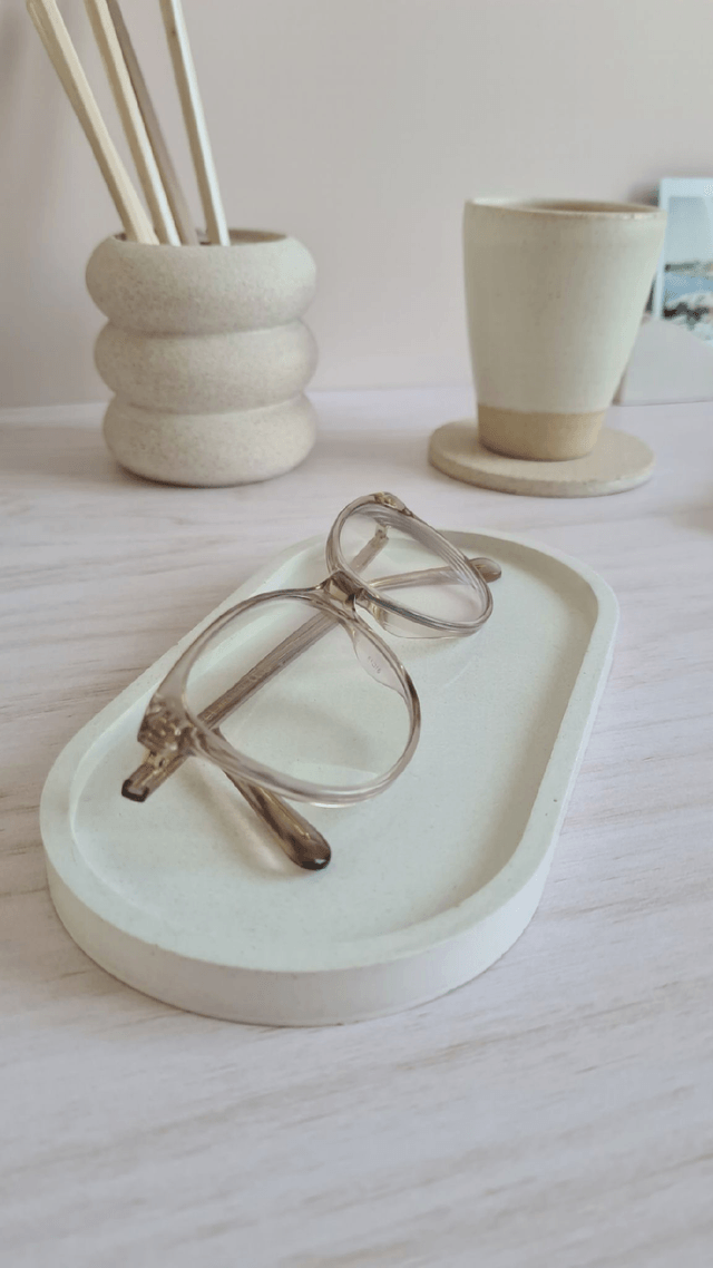 Vide-poche allongé – Gris galet