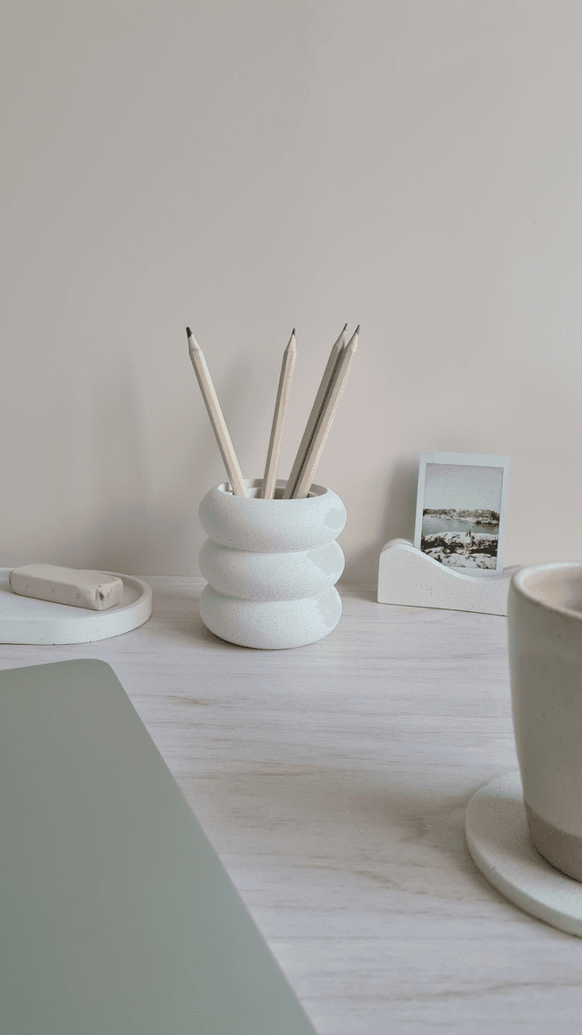 Pot à crayons – Blanc minéral