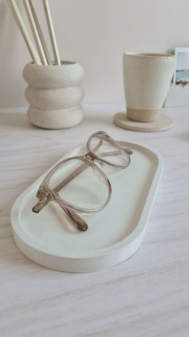 Vide-poche allongé – Gris galet